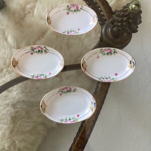 Handpainted Set of 4 Nippon Oval Salt Cellars
